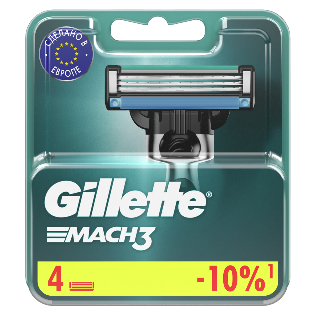 Gillette Mach3 сменные кассеты для бритья 4 шт