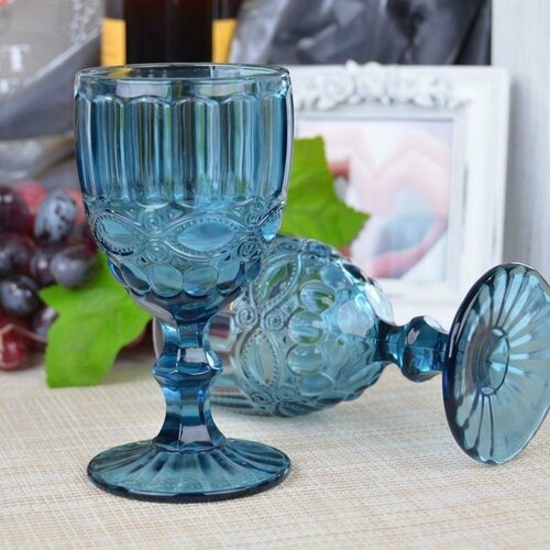 Набор бокалов из цветного стекла, 6 шт. 300 мл.