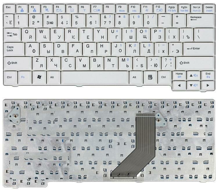 Клавиатура для ноутбука LG E200 E300 белая