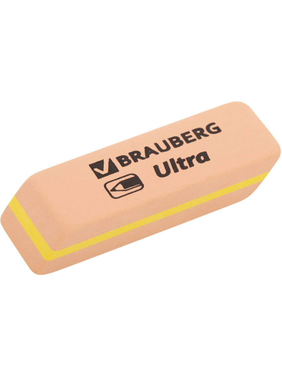 Ластики Brauberg Ultra Mix набор 6 штук, размер ластика 41х14х8 мм, натуральный каучук — фото 1