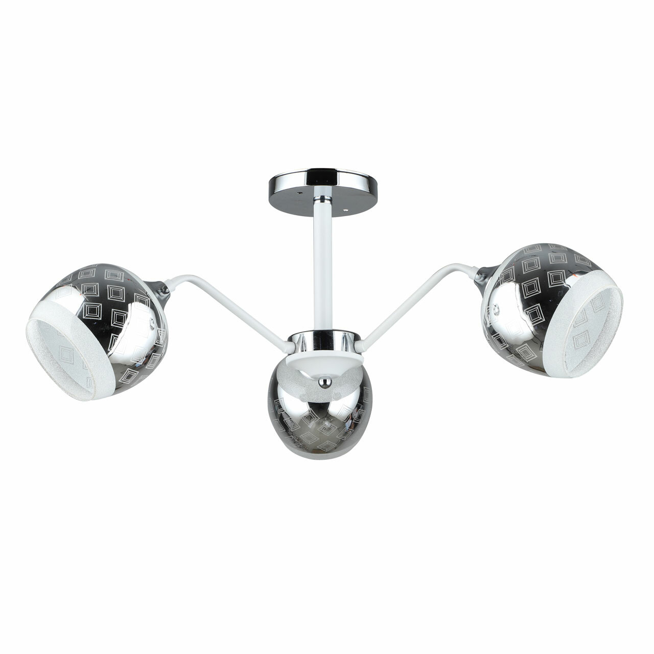 Люстра потолочная, светильник ясенсвет Альфа 324018603, 3*60W E27 2700К, цвет: белый, хром
