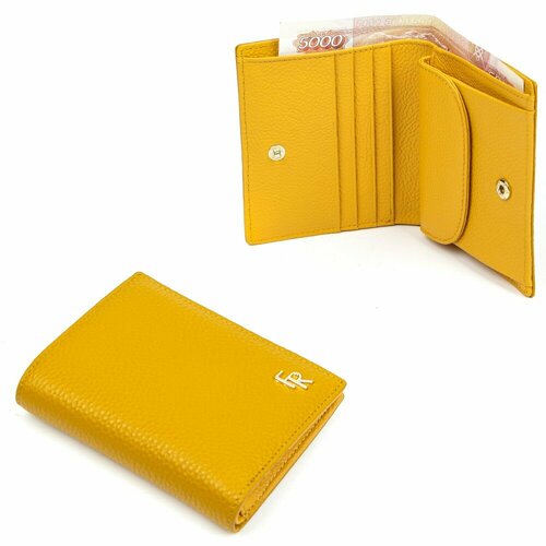 фото Кошелек fabretti q42333d-7, фактура зернистая, желтый