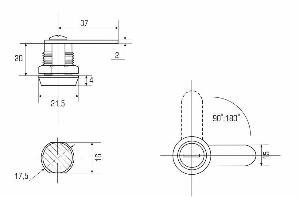 Изображение Комплект: Почтовый замок с английским ключом Banggu 20 мм мк - 2 шт.