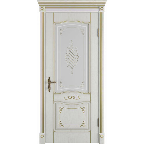 Межкомнатная дверь ВФД Classic Art Vesta со стеклом bianco с патиной