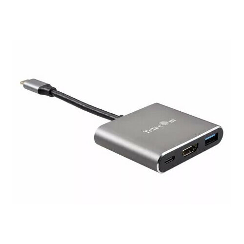 Кабель-адаптер Telecom USB3.1 TypeC (m) -> HDMI+USB3.0+PD 100WT charging 4K@30Hz (TUC010T) адаптер type c на hdmi usb 3 0 audio 3 5 type c серебристый