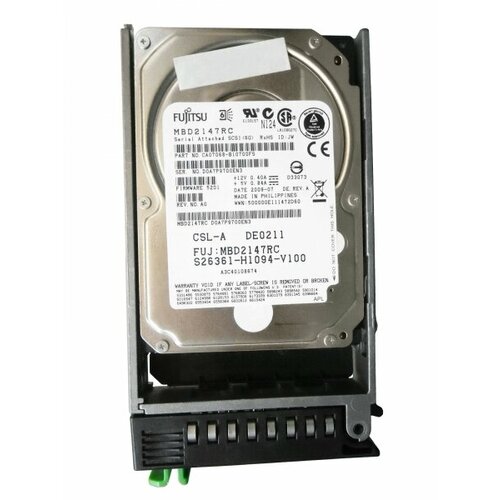 Жесткий диск Fujitsu S26361-H1094-V100 146Gb SAS 2,5 HDD жесткий диск fujitsu s26361 h1003 v100 73 5gb sas 3 5 hdd