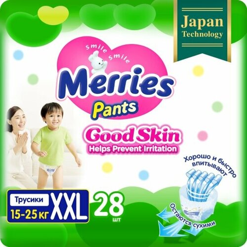 Трусики MERRIES (Мерриес) Good Skin размер XXL (15-25 кг) 28 шт