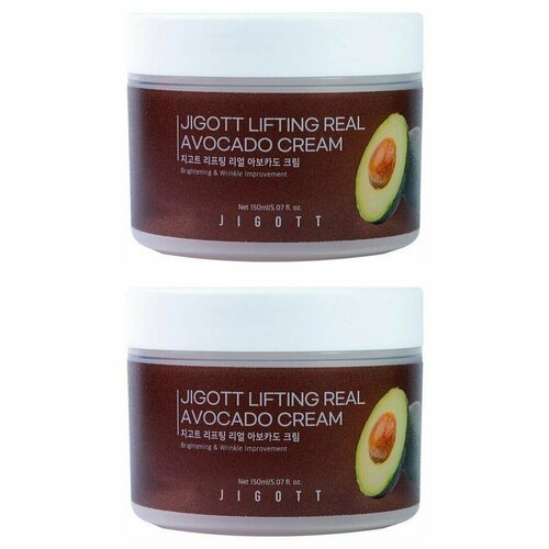 JIGOTT Крем-лифтинг для лица с авокадо Lifting Real Avocado Cream 150мл - 2 штуки