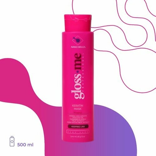 Nano Brazil Gloss Me Keratin кератиновая маска для волос 500 мл набор для кератинового выпрямления профессиональная маска для волос gloss me 3х500 мл