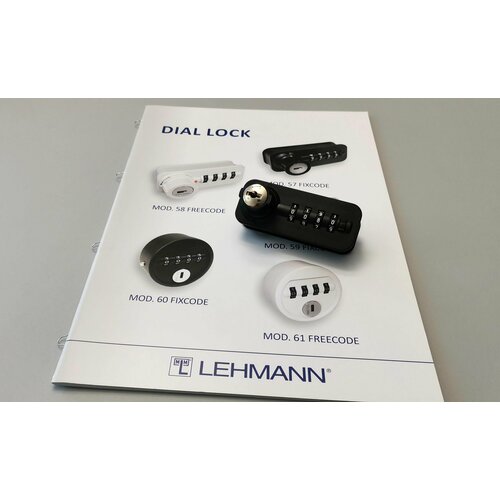 Замок кодовый Dial Lock, мебельный врезной мод. DL57, для двери шкафа с петлями справа, Lehmann, Германия