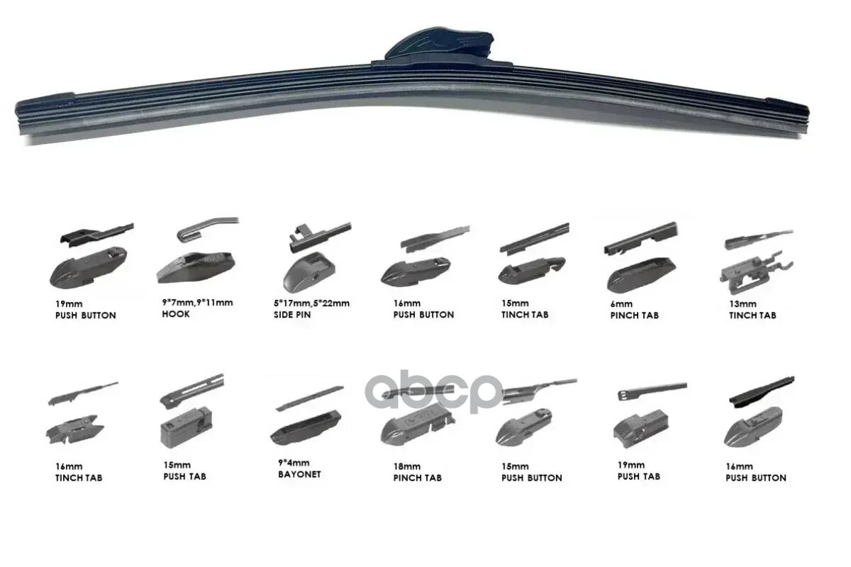 фото Щетка Стеклоочистителя С Адаптерами 20 /500 Mm, Бескаркасная CWORKS арт. D20CR0020