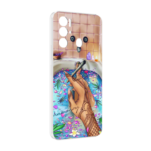 Чехол MyPads девушка в ванне женский для Tecno Pova Neo 4G задняя-панель-накладка-бампер