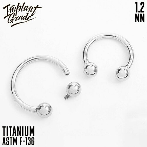 Пирсинг в губу Implant Grade, размер 10 мм, длина стержня 10 мм, 1 шт., серебристый