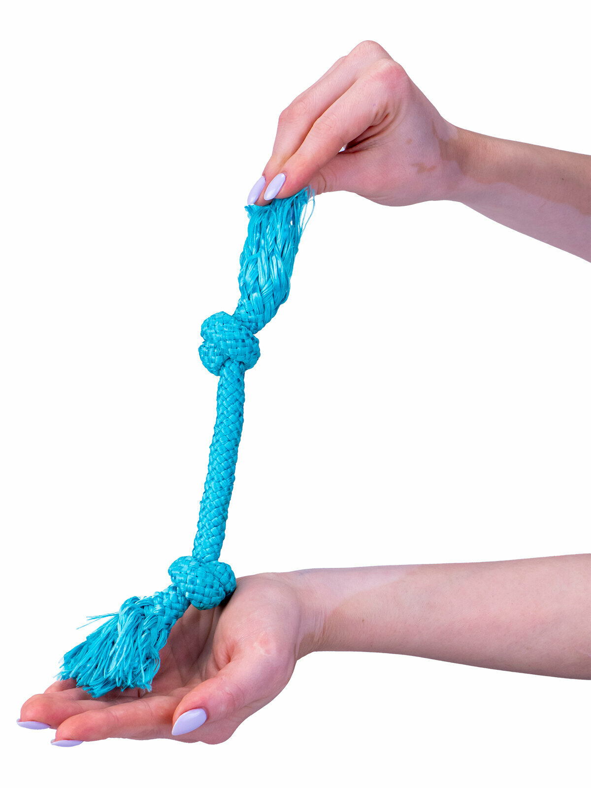 Playology Dri-Tech Rope жевательный канат с ароматом арахиса (23 см., Голубой) - фото №8