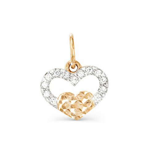 Подвеска AZADE, красное золото, 585 проба, фианит