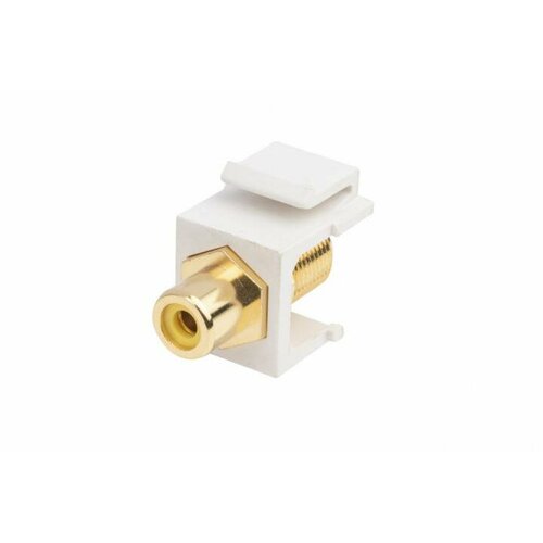 Hyperline KJ1-RCAYL-FHG-WH Вставка формата Keystone Jack F-type RCA желтый INOUT gold plated ROHS белая 101₽