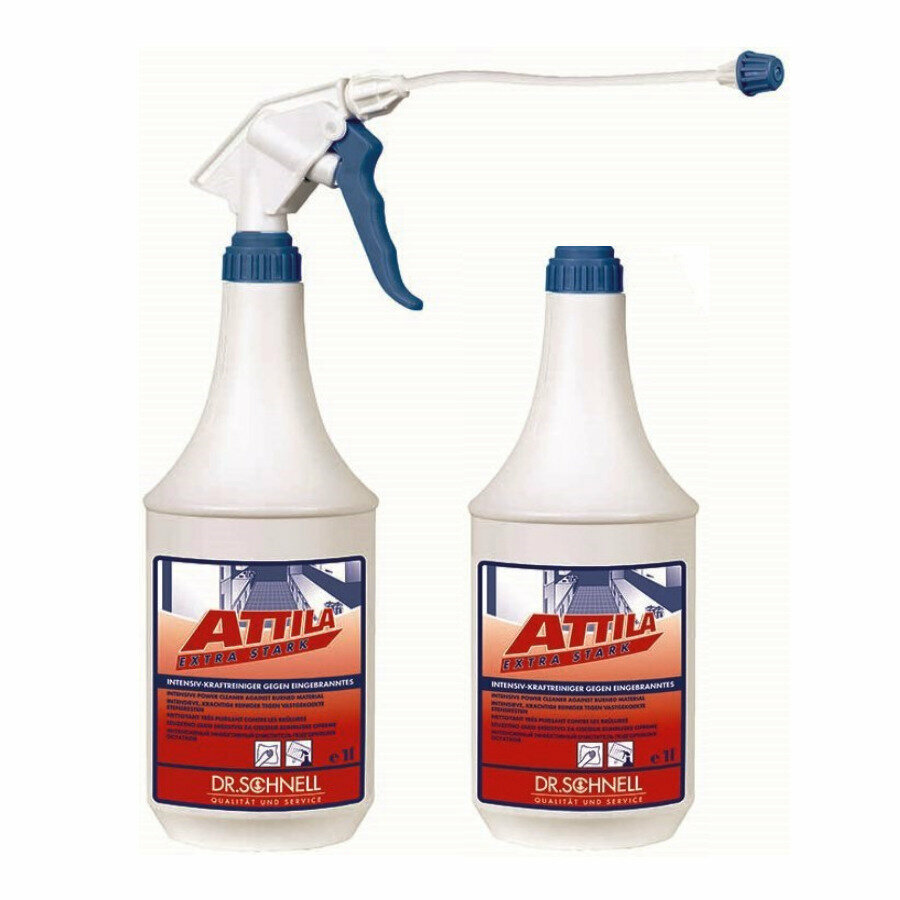 Моющее средство для удаления пригаров Attila Extra Stark Dr.Schnell комплект: 2 бутылки по 1 л pH-14 143383-2