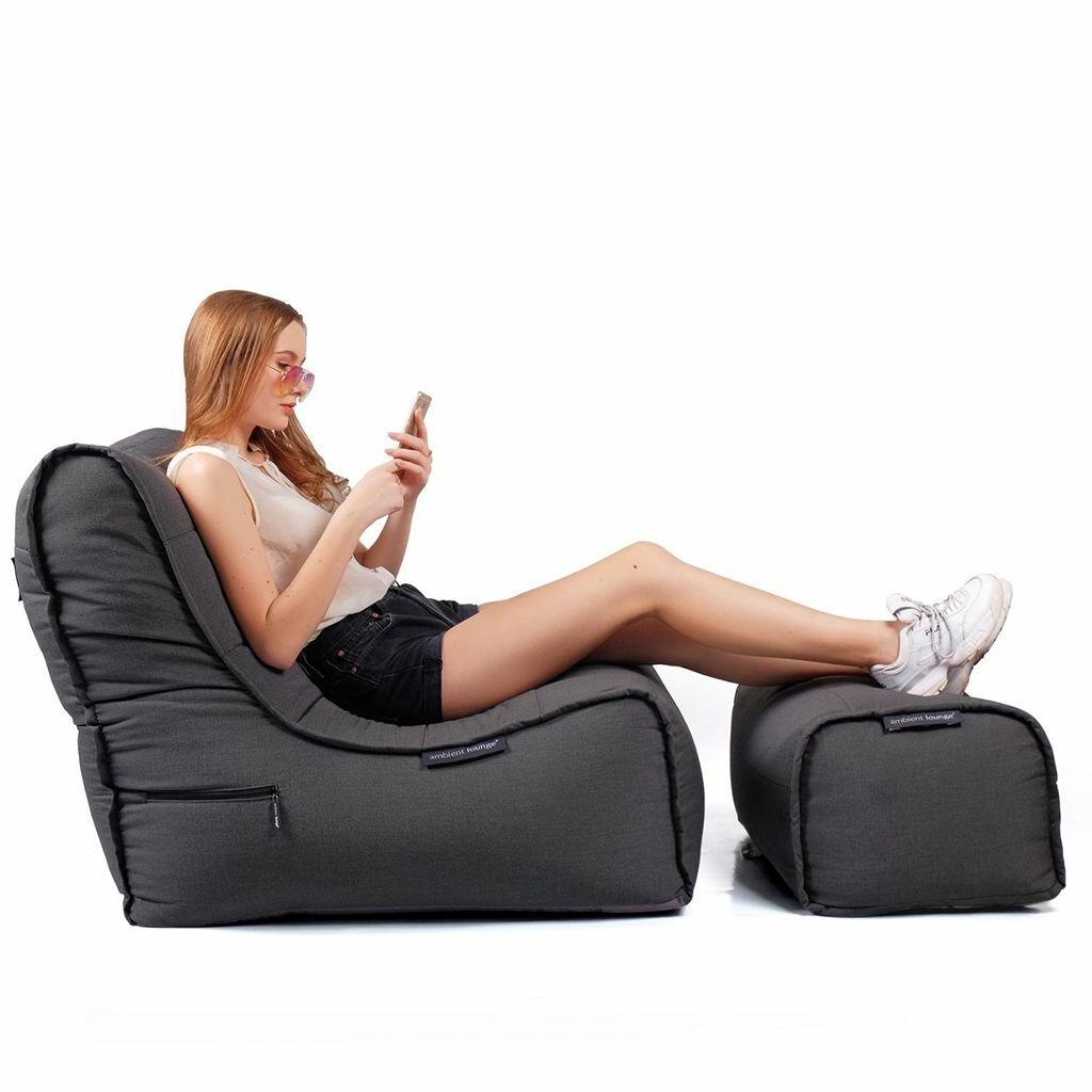 фото Кресло с оттоманкой для дачи Evolution Chaise - Crimson Vibe (красный, оксфорд) - садовая уличная мебель для террасы, веранды, беседки, бассейна