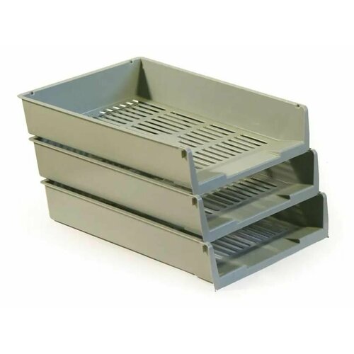 Лоток горизонтальный Buro Премиум 270х340х70 пластик серый 1608₽