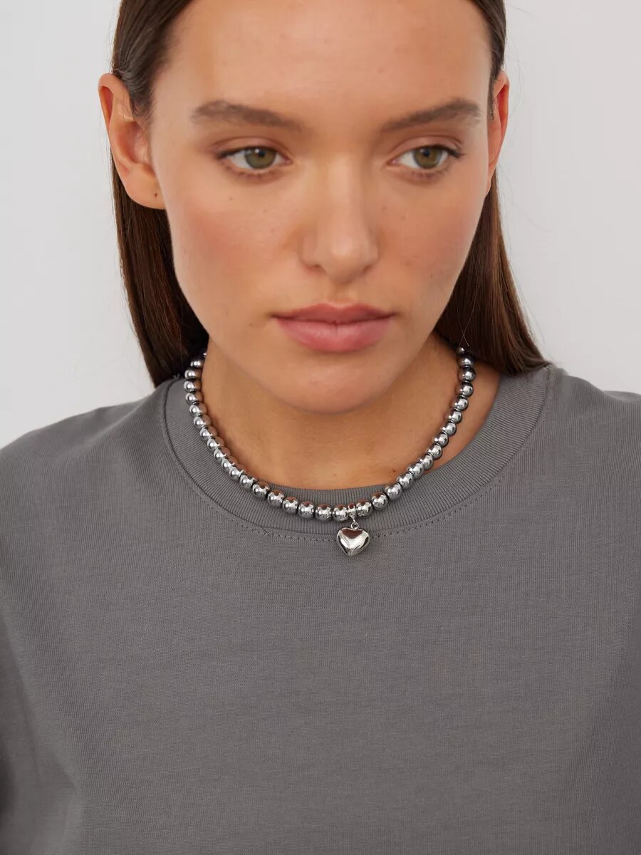 Чокер Браслет Bar, длина 38 см, серый — фото 1