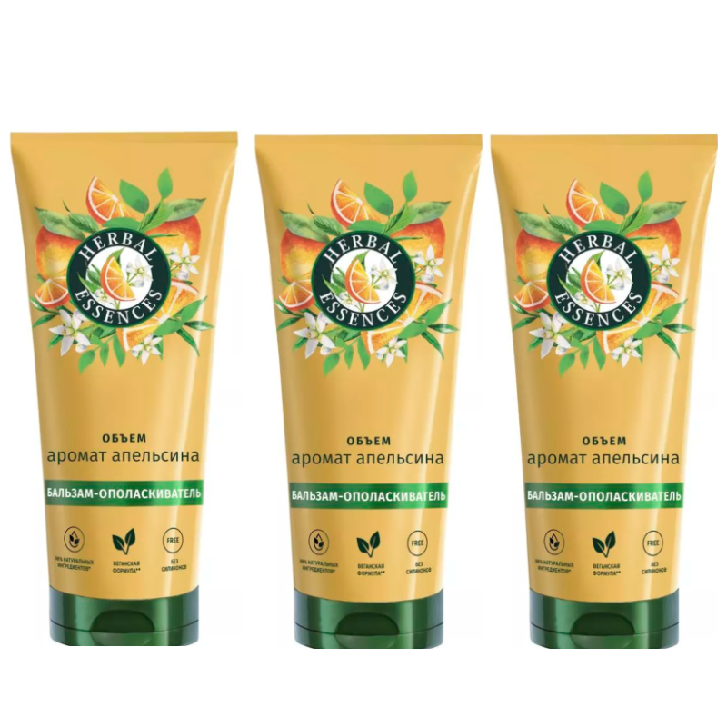 Бальзам-ополаскиватель Herbal Essences, Аромат апельсина для волос, 250 мл, 3 шт