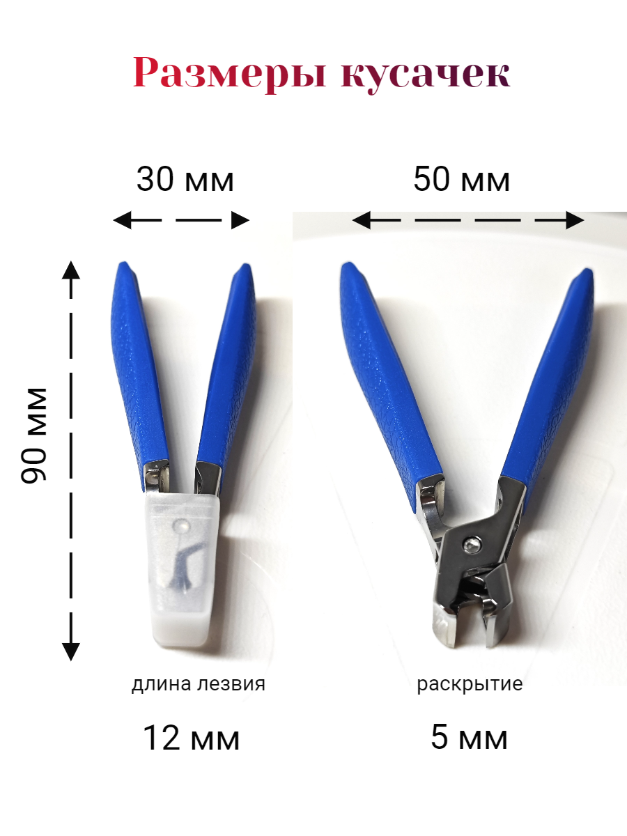 Кусачки для ногтей на руках и ногах, фактурная стильная ручка, синий — фото 1