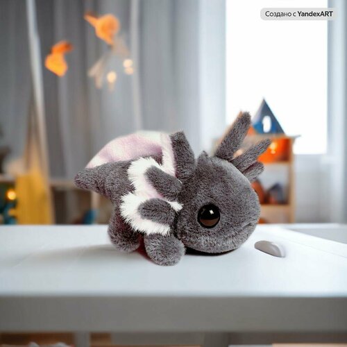 Аксолотль мягкая плюшевая игрушка BOOMTS, графитовый