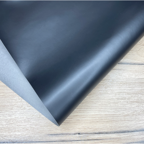Переплетный кожзам (Италия) матовый, цвет черный, отрез 35*50 см