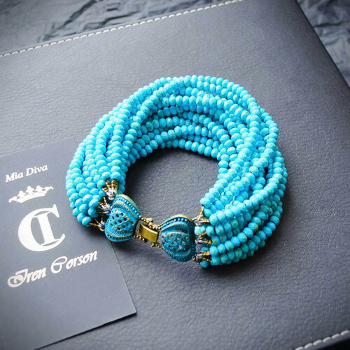 Браслет Mia Diva, бирюза, голубой