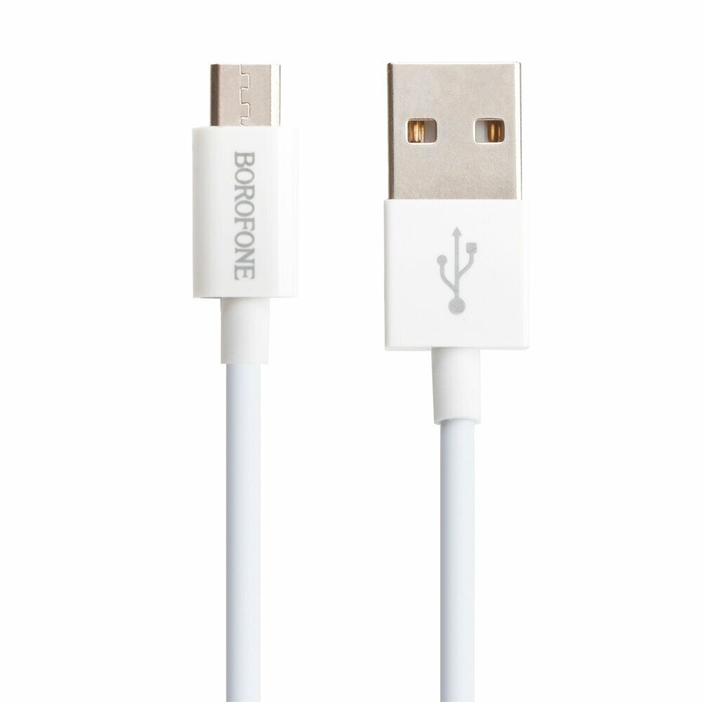 USB кабель BOROFONE BX22 Bloom MicroUSB, 2.4А, 1м, PVC (белый)