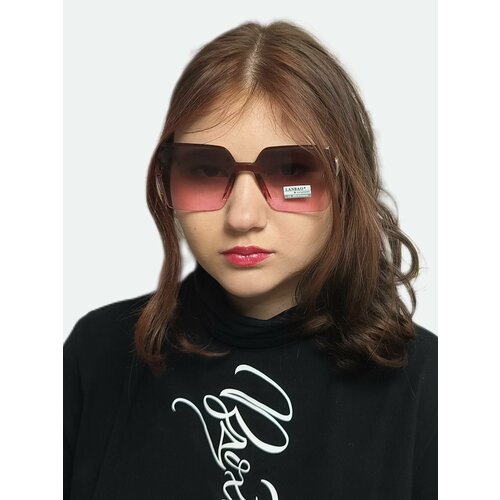 Солнцезащитные очки LANBAO, розовый, коралловый