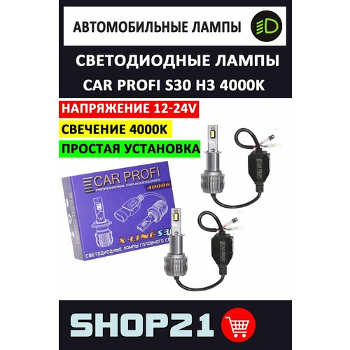 Светодиодные LED лампы Car Profi S30 H3 4000K (2 шт.)