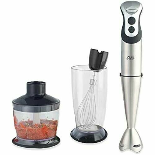 Электрический ручной блендер Solis Power Mixer Pro 830 палочка для пюре венчик и емкость для измельчения смесительный и мерный стакан холодныегорячие блюда 2419000₽