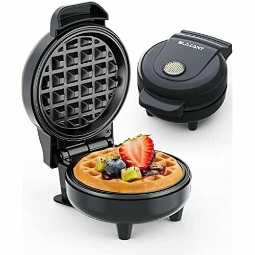 Мини-вафельница для бельгийских вафель Маленькая классическая вафельница для детских дней рождения семейных праздников Пасхи или Рождества симпатичный компактный дизайн 550 Вт серый BLAZANT 805900₽