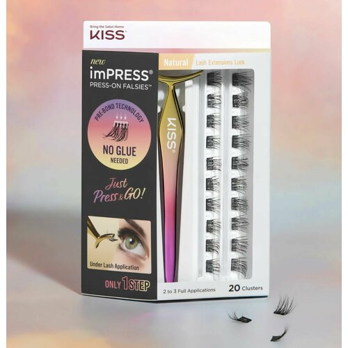 Kiss imPRESS накладные ресницы пучки с пинцетом Falsies Press-on False Lash Kit NATURAL 1899₽