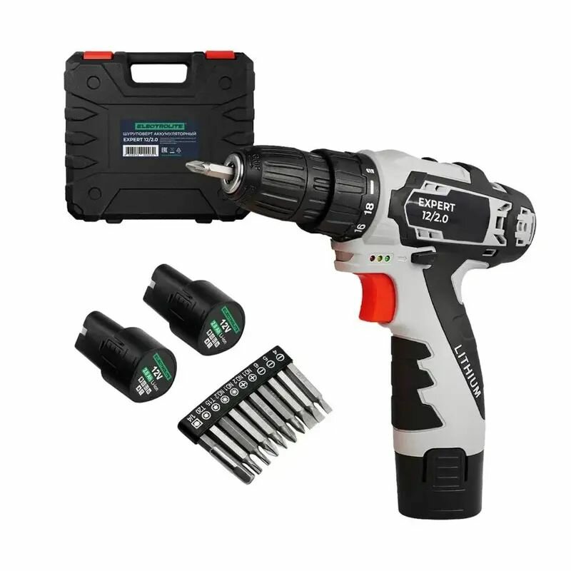 фото Дрель-шуруповерт аккумуляторная Electrolite Expert 12/2.0, 12 В Li-Ion 2x2 Ач