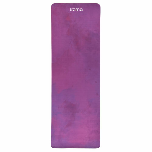 Коврик для йоги и фитнеса Kama, 6 мм, нескользящий, TPE, микрофибра, фиолетовый
