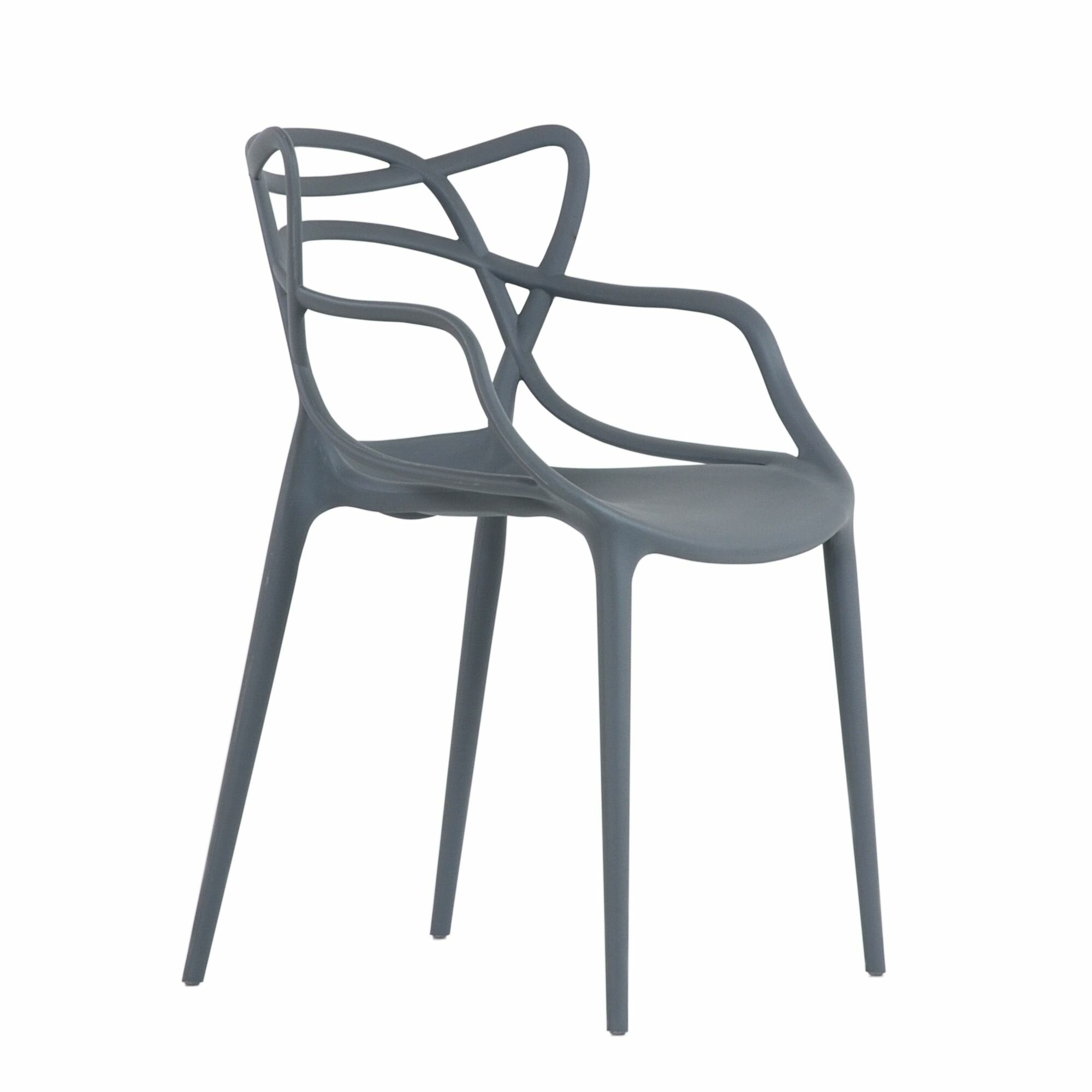 Стул Masters STOOL MARKET серый; пластик; твердое сиденье; с подлокотниками