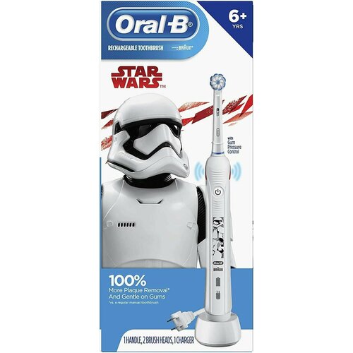 Детская электрическая зубная щетка Oral-B Junior Star Wars Special Edition 6 белый черный 6899₽