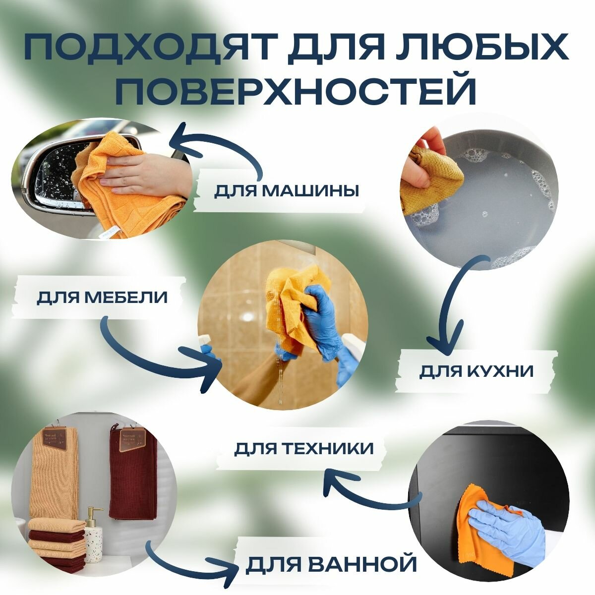Обзор: Салфетки CASERO, для уборки из микрофибры 30×30 см, впитывающие, 10шт