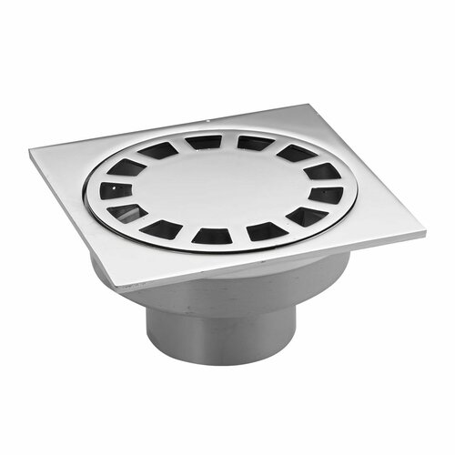Трап душевой из нержавеющей стали с гидрозатвором 100х100 мм, выход 50 мм