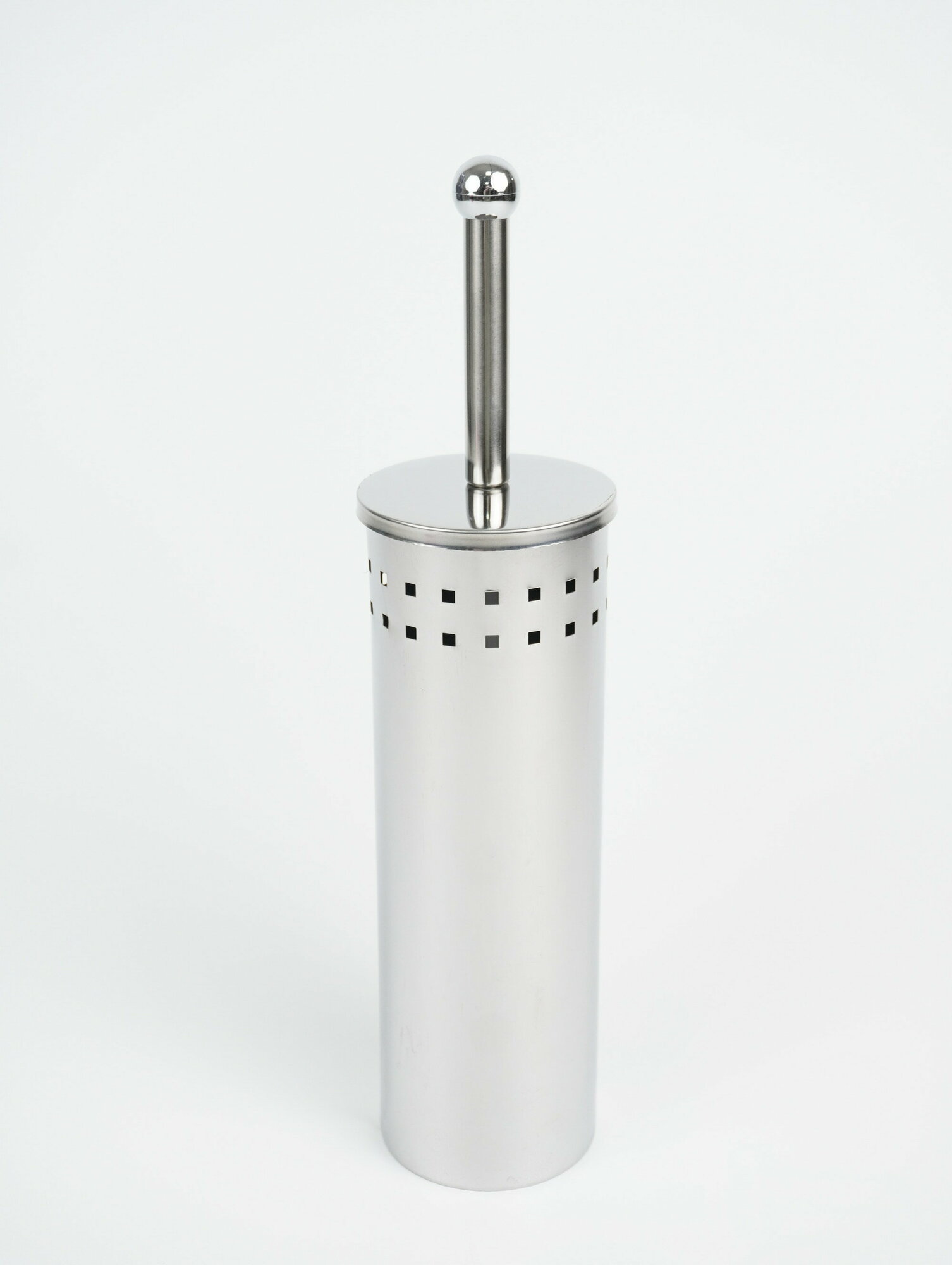 Ершик туалетный Frap F902 металл хром напольный с круглой подставкой