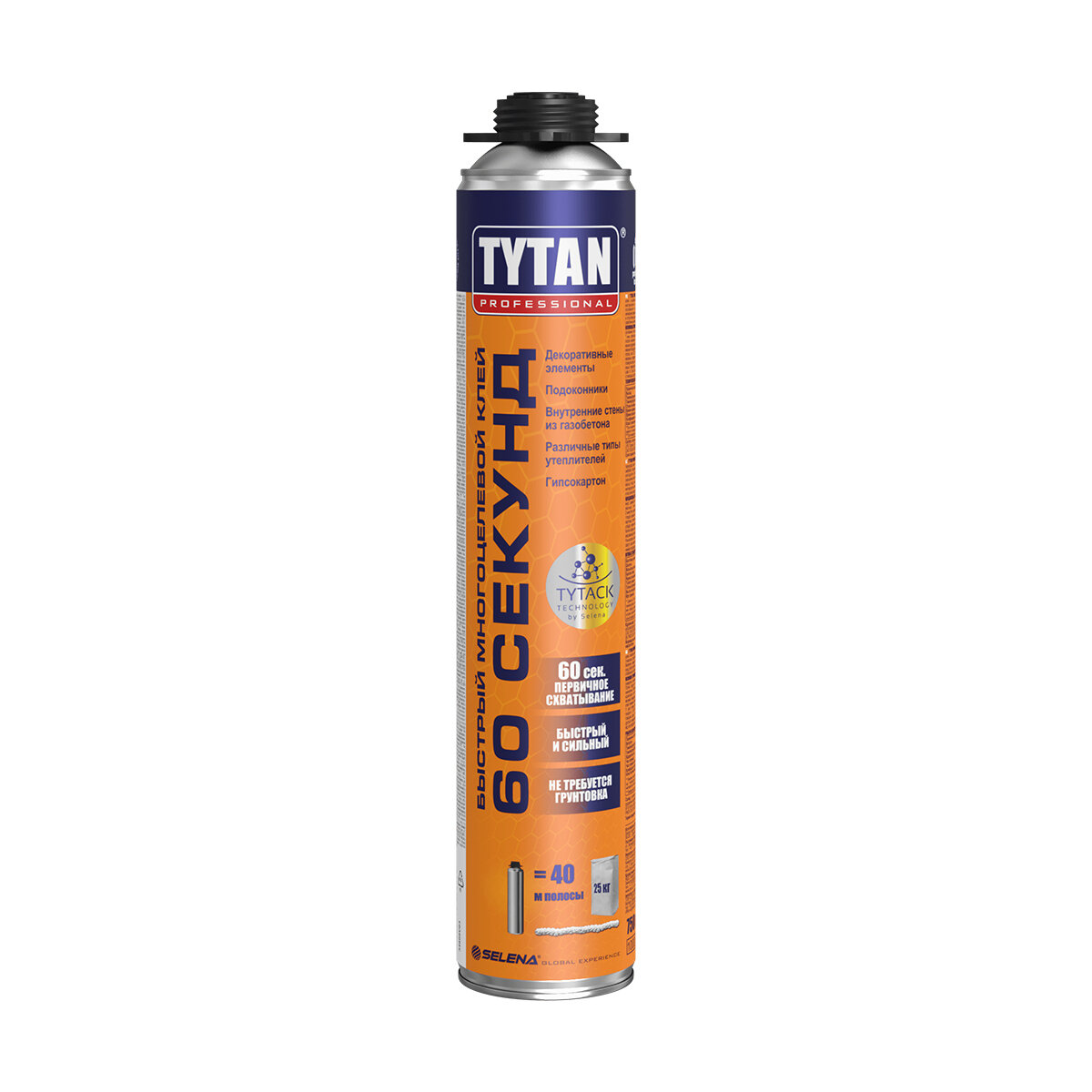 Клей-пена профессиональная универсальная Tytan Professional 60 секунд 750 мл