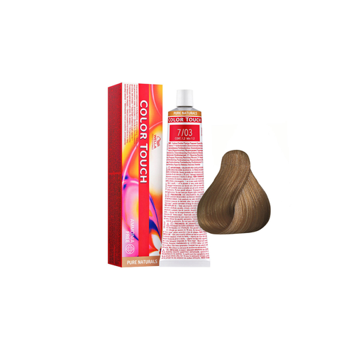 фото Wella color touch 7/03 - тонирующая краска без аммиака блонд натурально-золотистый 60 мл
