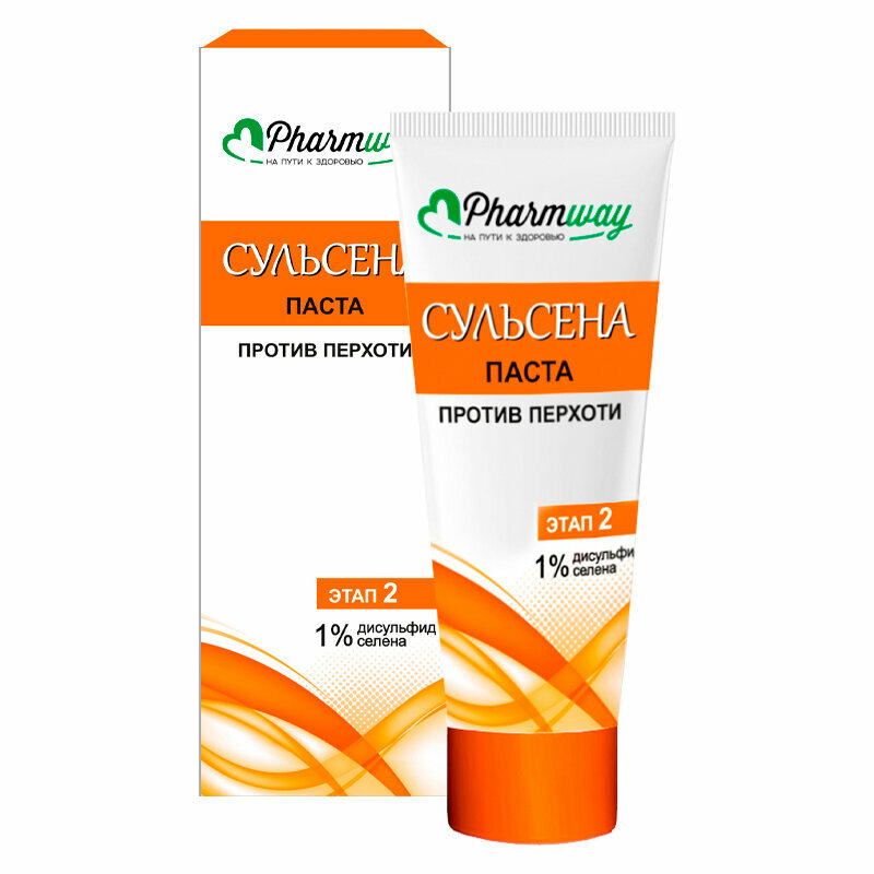 Паста Pharmway Сульсена против перхоти 1%, 75мл, Витэкс