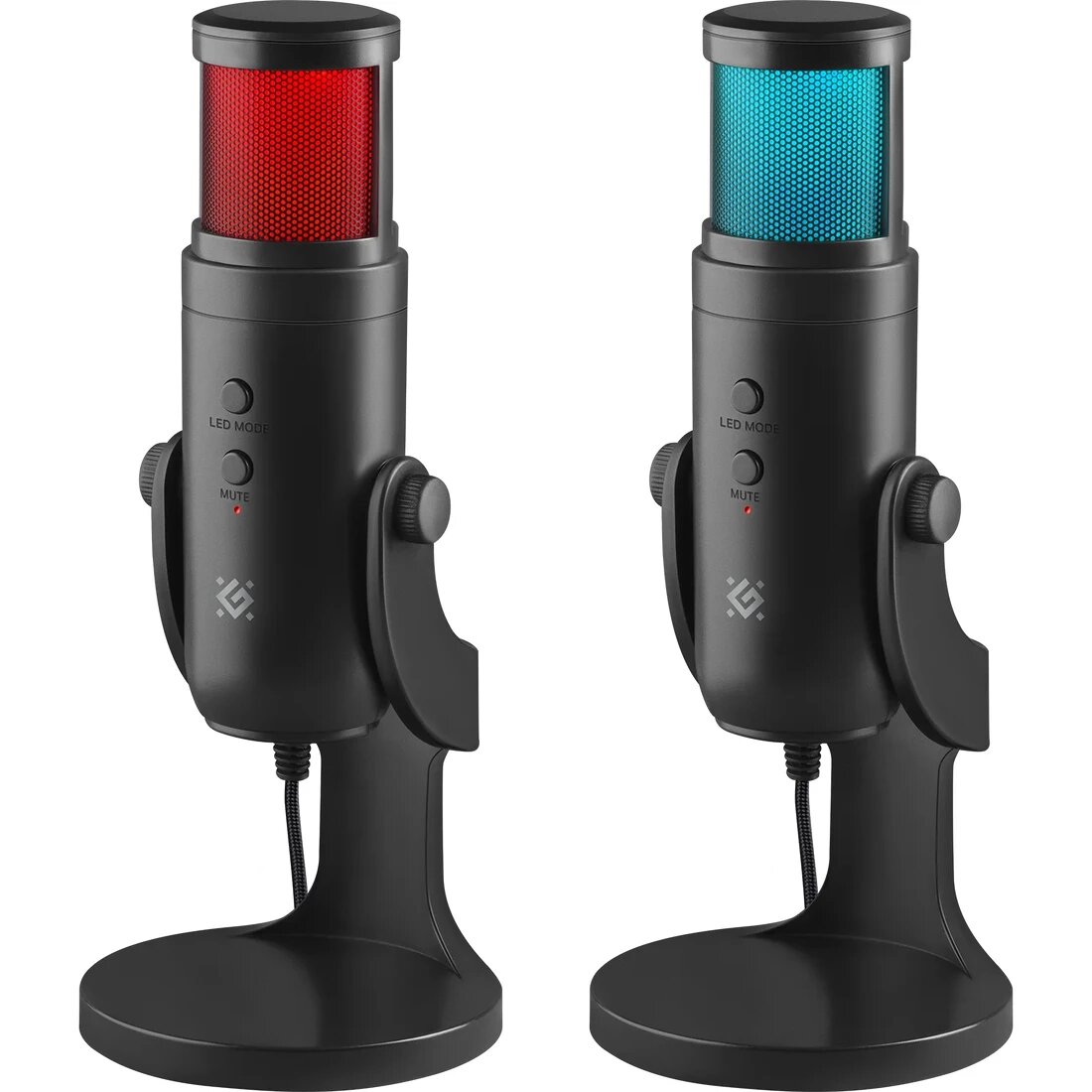 Микрофон Defender Galactar GMC 250, игровой, стрим, подсветка, USB, чёрный