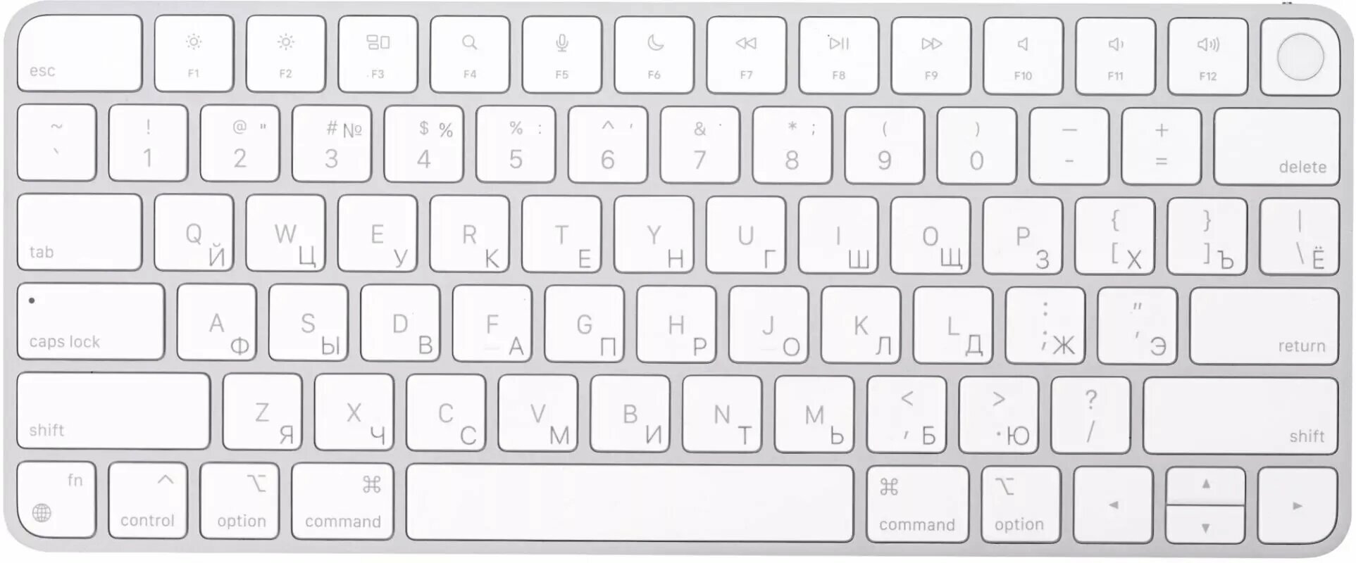 Беспроводная клавиатура Apple Magic Keyboard с Touch ID MK293 English/Русккая гравировка — фото 1