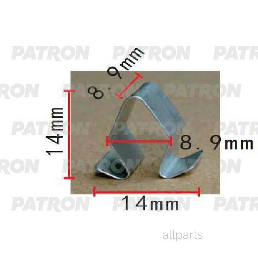 PATRON P37-1495 Зажим металлический Audi, Seat, Skoda, Volkswagen применяемость: салон - внутренняя отделка