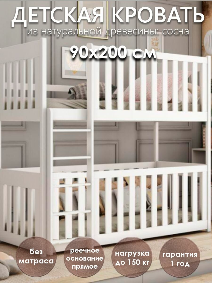Кровать двухъярусная детская Альянс-2 90x200