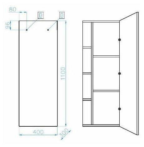 Шкаф-пенал подвесной Style Line Берлин СС-00002251 - фотография № 3